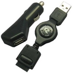 Rix（リックス） 車のシガーソケットとPCのUSBポートから充電できる DC+USB充電器 au用 （ブラック） RX-JUC757A 【3個セット】