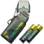 Rix（リックス） アルカリ単3乾電池交換式充電器 キャップ・カラビナ・電池4本付き au用 （ブラック） RX-JUK878A 【3個セット】