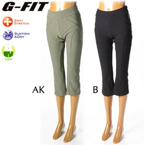 G-FIT(ジーフィット) 美脚美尻脚長 Stretch Suede サブリナパンツ GF-L574S アッシュカーキ L