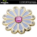 PIXMAGOLF（ピクシマゴルフ） スワロフスキーゴルフマーカー4点セット（Flower white）