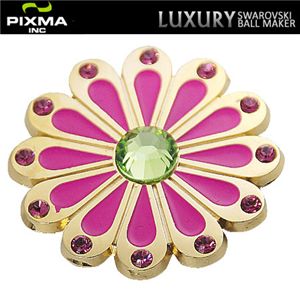 PIXMAGOLF(ピクシマゴルフ) スワロフスキーゴルフマーカー4点セット(Flower pink)