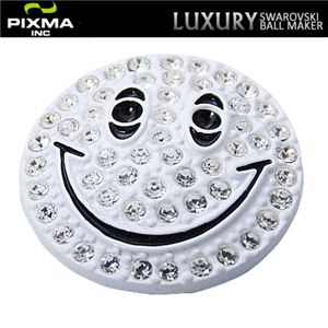 PIXMAGOLF(ピクシマゴルフ) スワロフスキーゴルフマーカー4点セット(Smiley white)