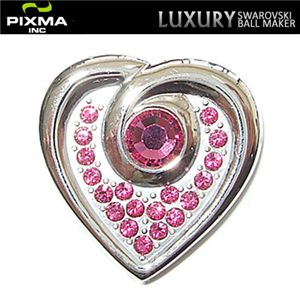 PIXMAGOLF(ピクシマゴルフ) スワロフスキーゴルフマーカー4点セット(Pink Hert Silver)