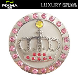 PIXMAGOLF(ピクシマゴルフ) スワロフスキーゴルフマーカー4点セット(Crown Silver)