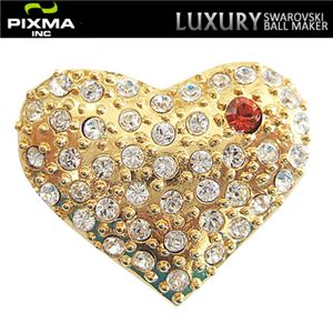 PIXMAGOLF(ピクシマゴルフ) スワロフスキーゴルフマーカー4点セット(Golden Heartdome)