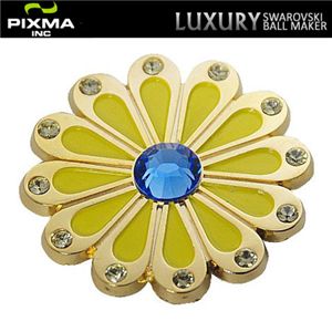 PIXMAGOLF(ピクシマゴルフ) スワロフスキーゴルフマーカー単品(Flower yellow)
