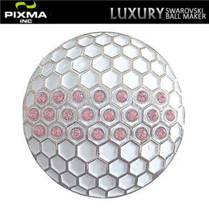 PIXMAGOLF(ピクシマゴルフ) スワロフスキーゴルフマーカー単品(Golfball Aqua Pink)