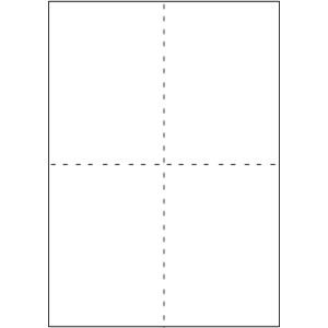 【レーザープリンター用帳票用紙】白紙4面穴無 ミシン目あり （1000枚入り）