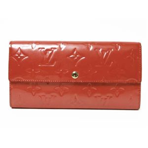 【中古A】LOUIS VUITTON（ルイヴィトン）ヴェルニファスナー長財布 オレンジサンセット M93634