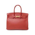 【新品同様】HERMES（エルメス） バッグ バーキン35 トゴ ルージュヴィフ ゴールド金具