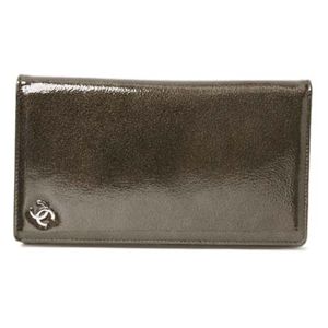 【新品】CHANEL(シャネル)エナメルカーフ札入れ ダークブラウン A36450 