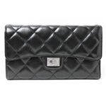 【新品】CHANEL(シャネル)2.55シリーズ マトラッセ三つ折長財布 黒/ブラック A35298 