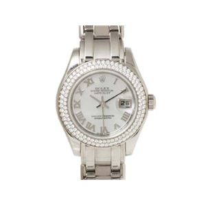 【現品限り】ROLEX(ロレックス) デイトジャスト レディース ベゼル2重ダイヤ WG 文字盤:ホワイトシェル 80339 【中古SA】