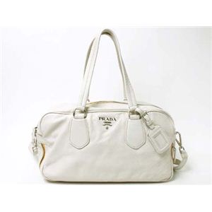【現品限り】Prada（プラダ） 2WAY ボストンバッグ オフホワイト BL0502 【中古AB】