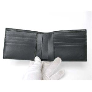 【現品限り】GUCCI（グッチ） シマ 2つ折札入れ 224199 グレー/カーキ 【未使用】