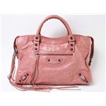 【現品限り】BALENCIAGA（バレンシアガ） エディターズバッグ ザ・シティ 115748 ゴートスキン ピンク 【中古A】