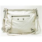 【現品限り】BALENCIAGA（バレンシアガ） ショルダーバッグ ザ・メッセンジャー ゴートスキン ホワイト 177289 【中古AB】