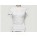 【現品限り】CHANEL（シャネル） 半袖ニットシャツ ナイロン92.5% SPANDEX7.5% 白 【中古B】