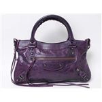 【現品限り】BALENCIAGA（バレンシアガ） エディターズバッグ ザ・ファースト カーフ パープル 103208 【新品同様】