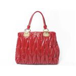 【現品限り】MIUMIU（ミュウミュウ） トート エナメル レッド RR1511 【中古AB】