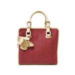 【現品限り】Celine（セリーヌ） トートバッグ ストロー カーフ キャンバス 赤/ベージュ 【中古A】