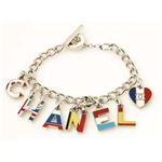 【現品限り】CHANEL（シャネル） ブレスレット ココ 国旗モチーフ シルバー/マルチカラー 【中古A】