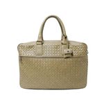 【現品限り】BOTTEGA VENETA（ボッテガヴェネタ） イントレチャート ブリーフケース カーフ カーキ 163292 【中古AB】