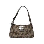 【現品限り】FENDI（フェンディ） ハンドバッグ カーフ キャンパス ズッカ柄 【中古A】