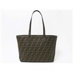 【現品限り】FENDI（フェンディ） ズッカ柄 トートバッグ キャンバス カーフ ブラウン/パープル 8BH198 【未使用】