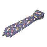 【現品限り】HERMES（エルメス） ネクタイ 花柄 シルク100% ブルー 【中古SA】