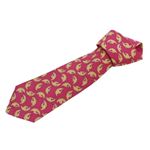 【現品限り】HERMES（エルメス） ネクタイ 鳥柄 シルク100% 赤 【中古SA】