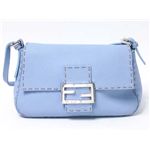 【現品限り】FENDI（フェンディ） セレリア バケット ショルダー カーフ 水色 【中古B】