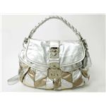 【現品限り】MIUMIU（ミュウミュウ） 2WAY ショルダーバッグ カーフ シルバー 【中古AB】
