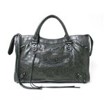 【現品限り】BALENCIAGA（バレンシアガ） エディターズバッグ ザ・シティ ゴートスキン グレー 115748 【中古A】