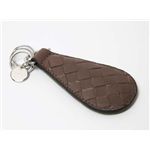 【現品限り】BOTTEGA VENETA（ボッテガヴェネタ） イントレチャート キーホルダー カーフ ブラウン 202838 【未使用】