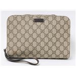 【現品限り】GUCCI（グッチ） オールド セカンドバッグ コーティングキャンバス ブラウン 201755 【中古SA】