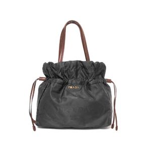 【現品限り】PRADA(プラダ) ショルダーバッグ / ナイロン カーフ ブラック/ブラウン BN1758 【未使用】