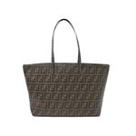 【現品限り】FENDI（フェンディ） ズッカ柄 トートバッグ ステッチ紫 コーティングキャンバス ブラウン 8BH185 【新品】