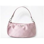 【現品限り】PRADA（プラダ） アクセサリーポーチ サテン ピンク 1N1211 【中古AB】