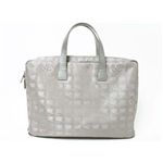 【現品限り】CHANEL（シャネル） トラベルライン ブリーフケース ナイロン カーフ シルバー 【中古AB】