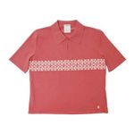 【現品限り】CHANEL（シャネル） 半袖 ニットポロシャツ レーヨン71% ポリエステル24% コットン5% ピンク 【中古A】
