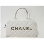 【現品限り】CHANEL（シャネル） ミニボストンバッグ キャンバス カーフ 白 【中古AB】