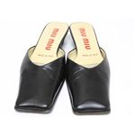 【現品限り】MIUMIU（ミュウミュウ） ミュール 靴 カーフ 黒 【中古AB】
