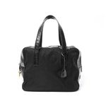 【現品限り】PRADA（プラダ） ハンドバッグ ナイロン カーフ型押し 黒 【中古BC】