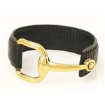 【現品限り】GUCCI（グッチ） バングル リザード 黒 【中古B】