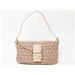 【現品限り】FENDI（フェンディ） マンマバケット キャンバス カーフ ピンク 【中古A】