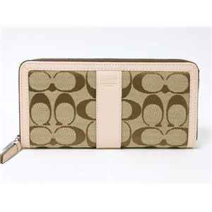 【現品限り】COACH（コーチ） ラウンドファスナー長財布 キャンバス カーフ ベージュ 6K12 【未使用】
