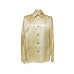 【現品限り】ランバン シャツ ブラウス シャンパン #38 レーヨン60% シルク40% シャンパンゴールド 【中古SA】