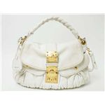【現品限り】MIUMIU（ミュウミュウ） 2WAYバッグ カーフ 白 【中古BC】