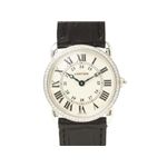 【現品限り】Cartier（カルティエ） ロンド ルイ SM ベゼル 時計 K18WG ダイヤ クロコ 文字盤:ホワイト WR000251 【中古A】